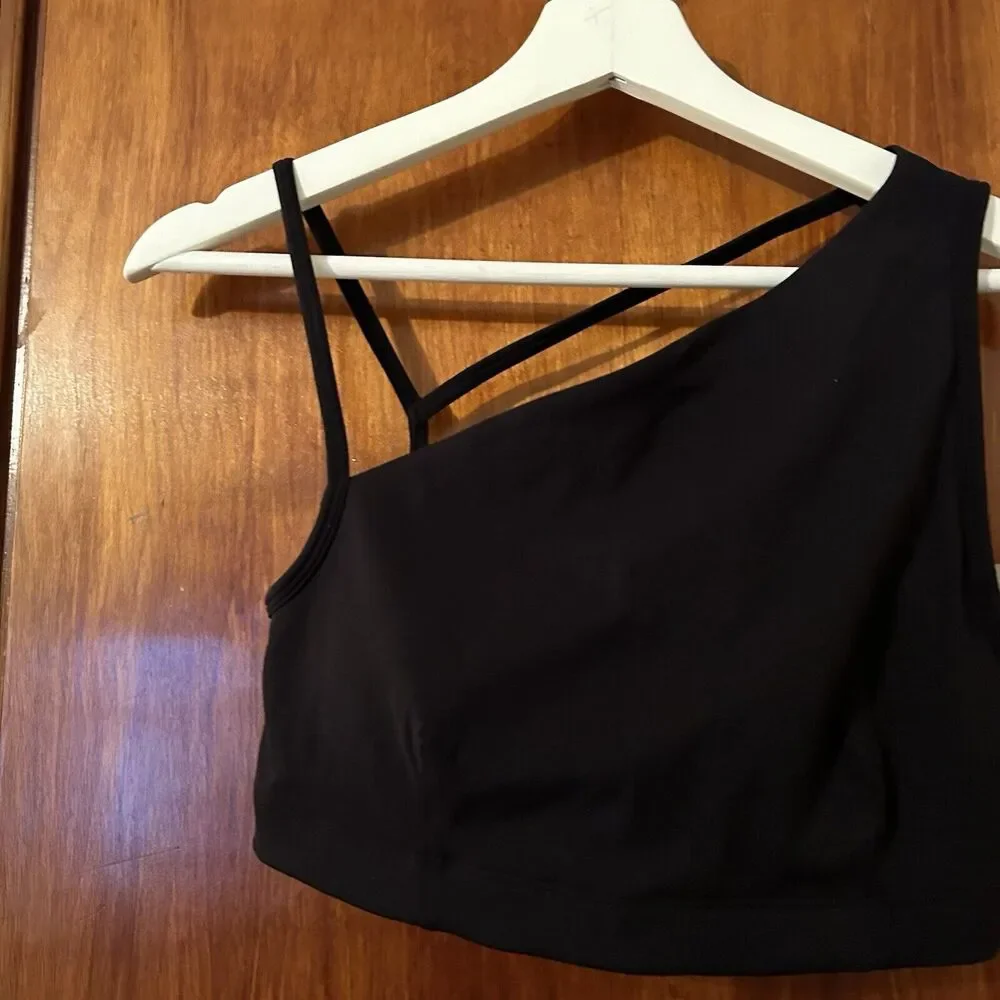 Sweaty Betty Sports Bra Black Asymmetric Sculpt Women's Medium One Shoulder NWT - Picture 5 of 11